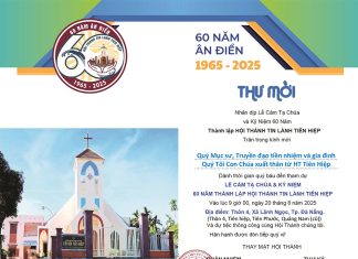 Thông Báo V/v Thư Mời Nhân Dịp Lễ Cảm Tạ Chúa và Kỷ Niệm 60 Thành Lập HTTL Tiên Hiệp