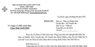 Thông Báo V/v Ngày Cơ Đốc Giáo Dục – Chúa Nhật 14/09/2025