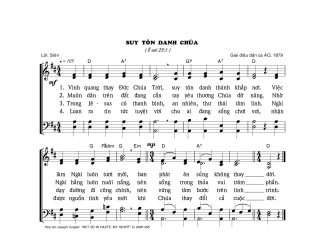 Bài hát: SUY TÔN DANH CHÚA