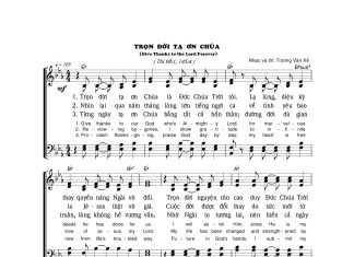 Bài hát: TRỌN ĐỜI TẠ ƠN CHÚA