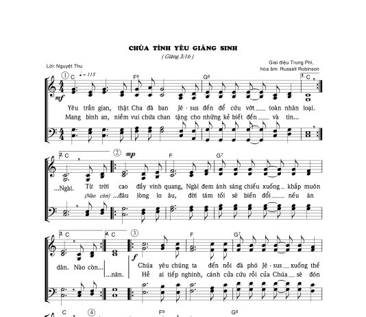 Bài hát truyền giảng: CHÚA TÌNH YÊU GIÁNG SINH