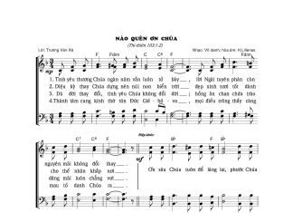 Bài hát: NÀO QUÊN ƠN CHÚA