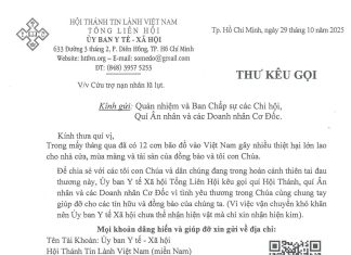 UB.YTXH – Thư Kêu Gọi V/v Cứu Trợ Nạn Nhân Lũ Lụt