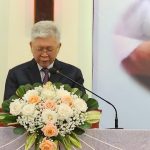 Mục sư Nguyễn Thế Hiển UV.TLH-MV Đồng Nai cầu nguyện khai lễ.