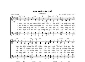 Bài hát truyền giảng: VUA TRỜI LÂM THẾ