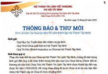 Thông Báo & Thư Mời V/v Lễ Cảm Tạ Chúa Kỷ Niệm 95 Năm Thành Lập HT Tây Ninh