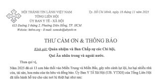 UB.YTXH – Thư Cảm Ơn & Thông Báo