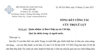 UB. YTXH – Tổng Kết Công Tác Cứu Trợ Lũ Lụt