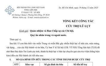 UB. YTXH – Tổng Kết Công Tác Cứu Trợ Lũ Lụt