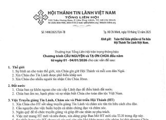 Thông Báo: Chương Trình Cầu Nguyện & Tạ Ơn Chúa Đầu Năm – Từ Ngày 01-04/01/2026