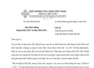Thư Chúc Mừng Giáng Sinh 2025 và Năm Mới 2026