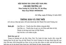 Thông Báo & Thư Mời – Lễ Cảm Tạ Chúa – Kỷ Niệm 100 Năm Thành Lập HTTL Trường An