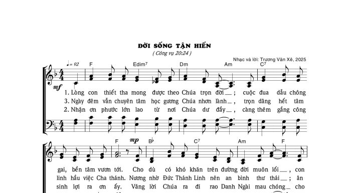 Bài hát: ĐỜI SỐNG TẬN HIẾN