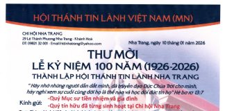 Thông Báo & Thư Mời Lễ Kỷ Niệm 100 Năm Thành Lập HTTL NHA TRANG (1926-2026)