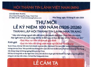 Thông Báo & Thư Mời Lễ Kỷ Niệm 100 Năm Thành Lập HTTL NHA TRANG (1926-2026)