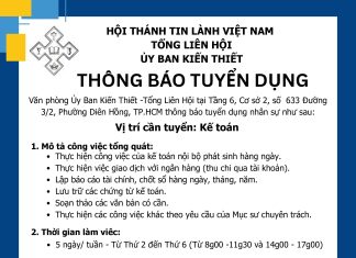 UB. Kiến Thiết: Thông Báo Tuyển Dụng