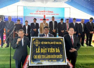 Tỉnh Đắk Lắk: Lễ đặt Viên đá Xây dựng Nhà thờ Tin Lành Buôn Kniết