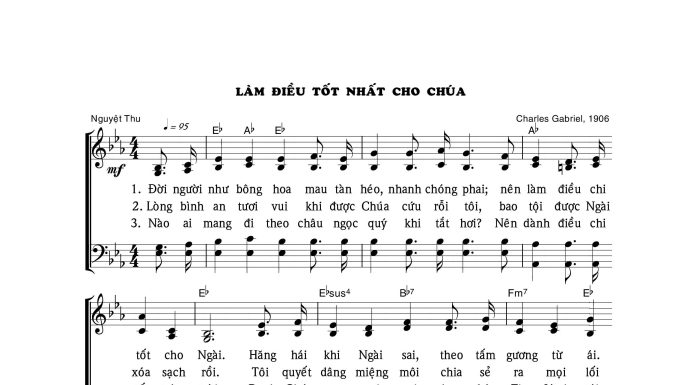 Bài hát: LÀM ĐIỀU TỐT NHẤT CHO CHÚA