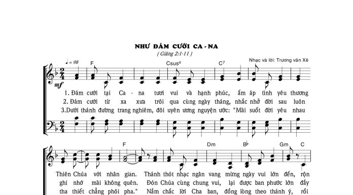 Bài hát: NHƯ ĐÁM CƯỚI CA-NA