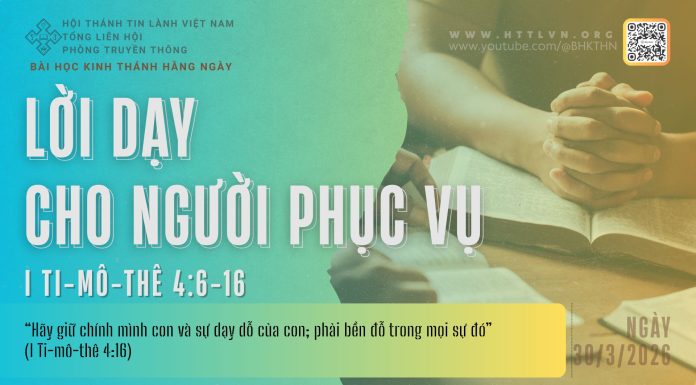 Lời Dạy Cho Người Phục Vụ – 30/3/2026