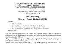 Thư Chúc Mừng Nhân Ngày Phụ Nữ Tin Lành 8.3.2026