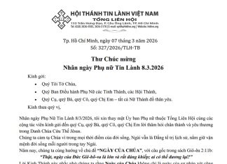 Thư Chúc Mừng Nhân Ngày Phụ Nữ Tin Lành 8.3.2026