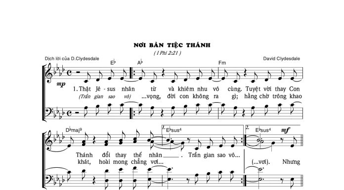 Bài hát: NƠI BÀN TIỆC THÁNH