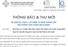 Thông Báo & Thư Mời V/v Lễ Cảm Tạ Chúa – Kỷ Niệm 10 Năm Thành Lập HTTL LINH XUÂN (2016-2026)