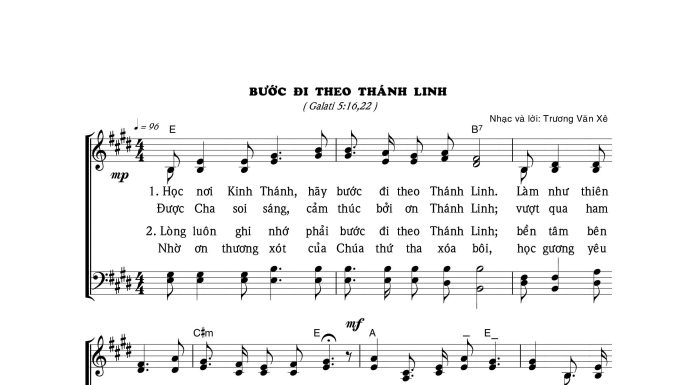 Bài hát: BƯỚC ĐI THEO THÁNH LINH