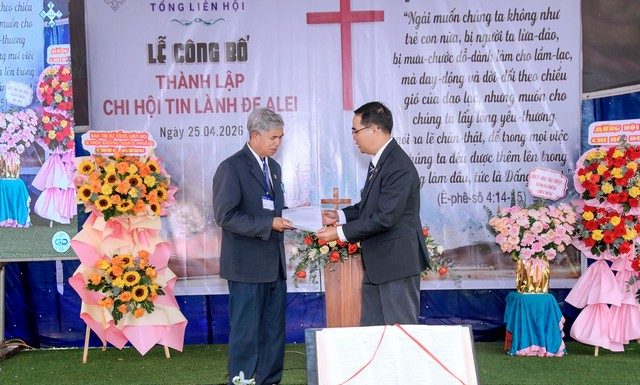 Gia Lai: Công bố Thành lập Chi Hội Tin Lành Đa Alei