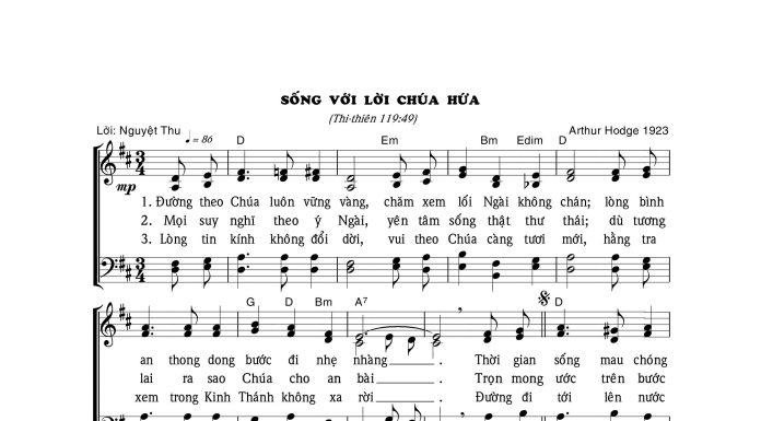 Bài hát: SỐNG VỚI LỜI CHÚA HỨA