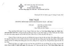 UB.TTN – Thư Ngỏ V/v Chương Trình Học Kinh Thánh Hằng Ngày – Hè 2026