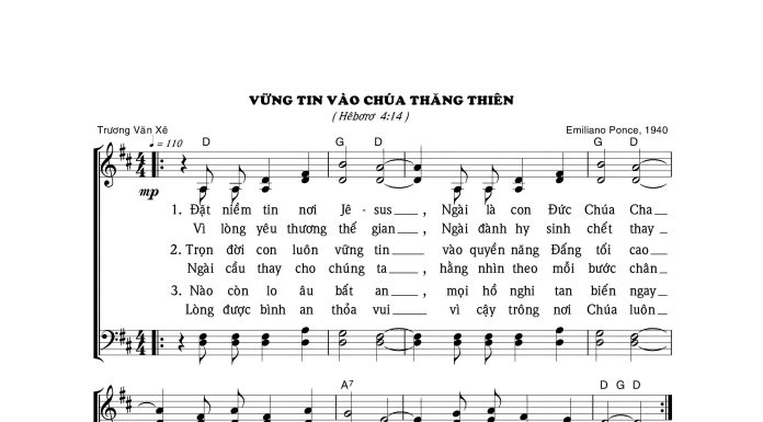 Bài hát: VỮNG TIN VÀO CHÚA THĂNG THIÊN
