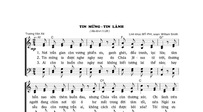 Bài hát Truyền giảng: TIN MỪNG, TIN LÀNH