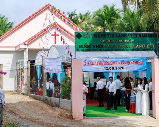 Vĩnh Long: Lễ Cảm tạ Chúa và Công bố Thành lập Điểm Nhóm Tin Lành Khánh Hội