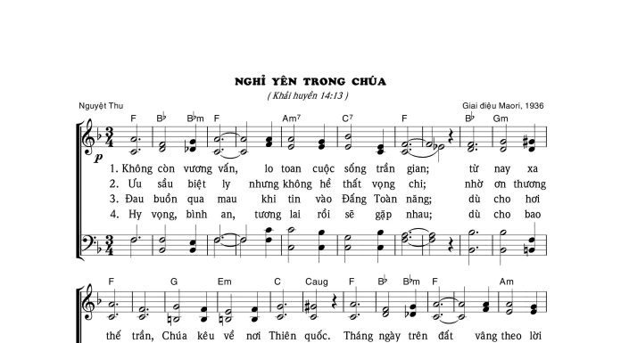 Bài hát Tang lễ: NGHỈ YÊN TRONG CHÚA