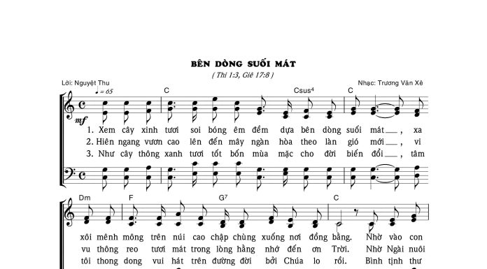 Bài hát Cảm Tạ: BÊN DÒNG SUỐI MÁT