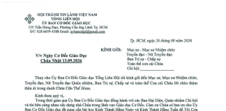 UB. CĐGD Thông Báo V/v Ngày Cơ Đốc Giáo Dục – Chúa Nhật 13-09-2026