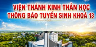 Thông Báo Tuyển Sinh Khóa 13 – Chương Trình Cử Nhân Thần Học – VTKTH