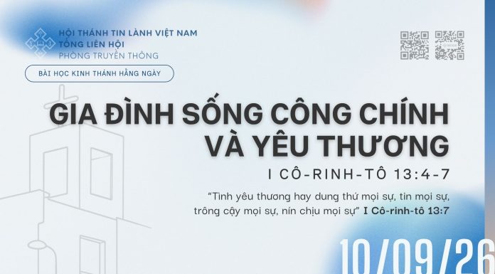 Gia Đình Sống Công Chính và Yêu Thương – 10/9/2026