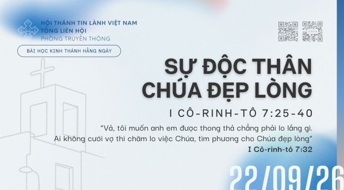 Sự Độc Thân Chúa đẹp lòng – 22/9/2026