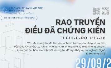 Rao Truyền Điều Đã Chứng Kiến – 29/9/2026
