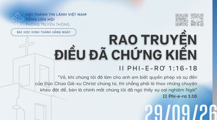 Rao Truyền Điều Đã Chứng Kiến – 29/9/2026
