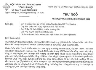 UB.TTN – Thư Ngỏ – Nhân Ngày Thanh Thiếu Niên Tin Lành 2026